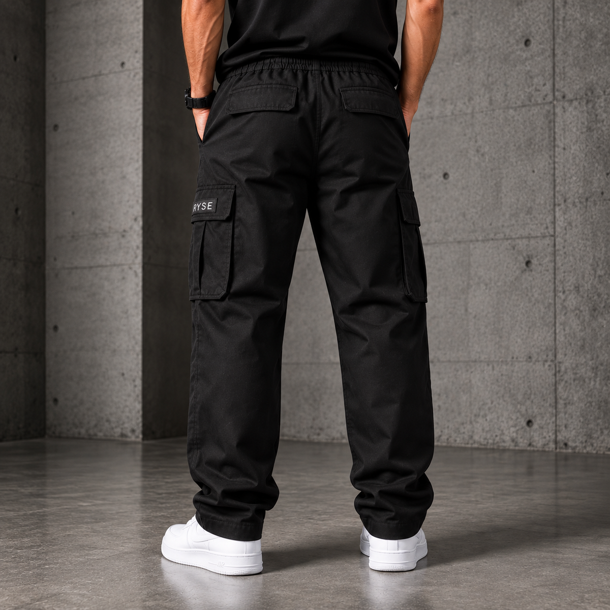 RYSE Core Cargo Trousers — Black
